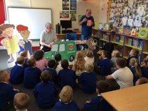 Percy visits West Hill Primary School