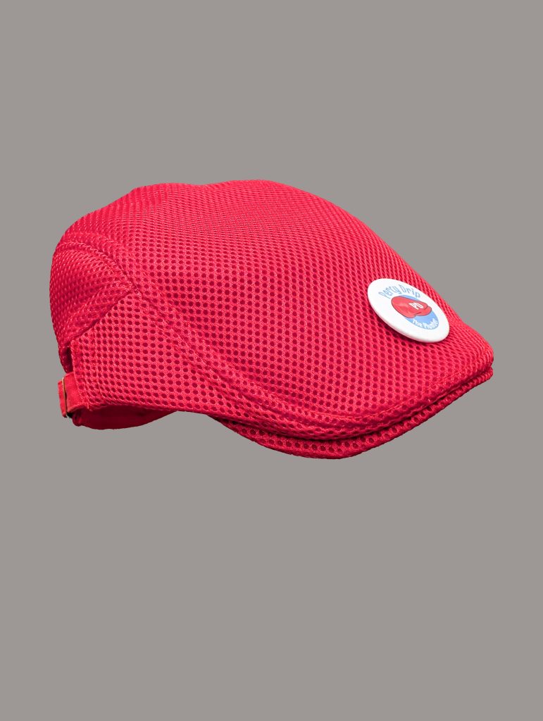 Red Flat Cap & Badge